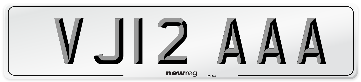 VJ12 AAA Number Plate from New Reg